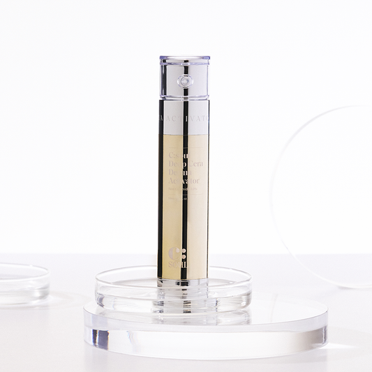 C:soul Deep Cera Derma Activator displayed upright on a clear circular platform