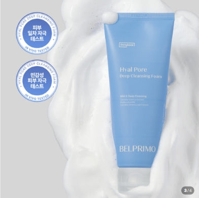 Belprimo Hyal Pore Deep Cleansing Foam 155ml - Hydrating Face Wash