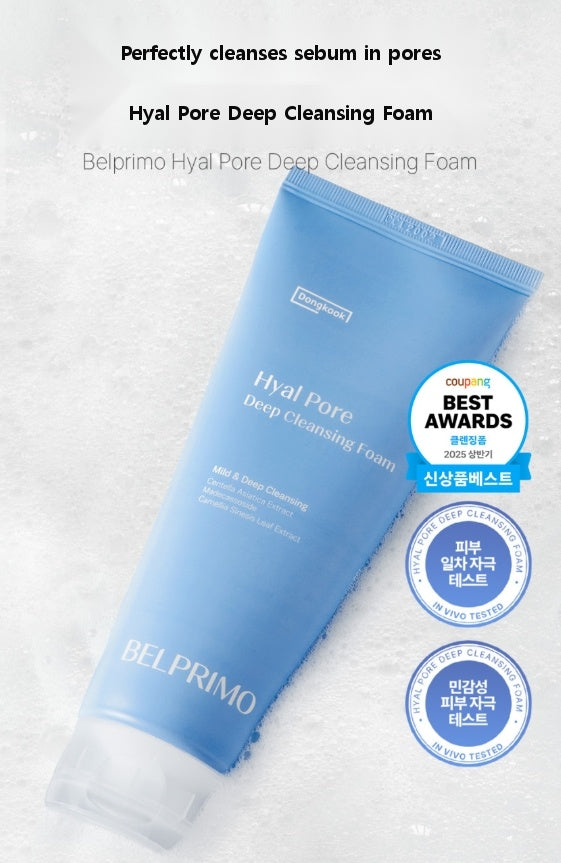 Belprimo Hyal Pore Deep Cleansing Foam 155ml - Hydrating Face Wash