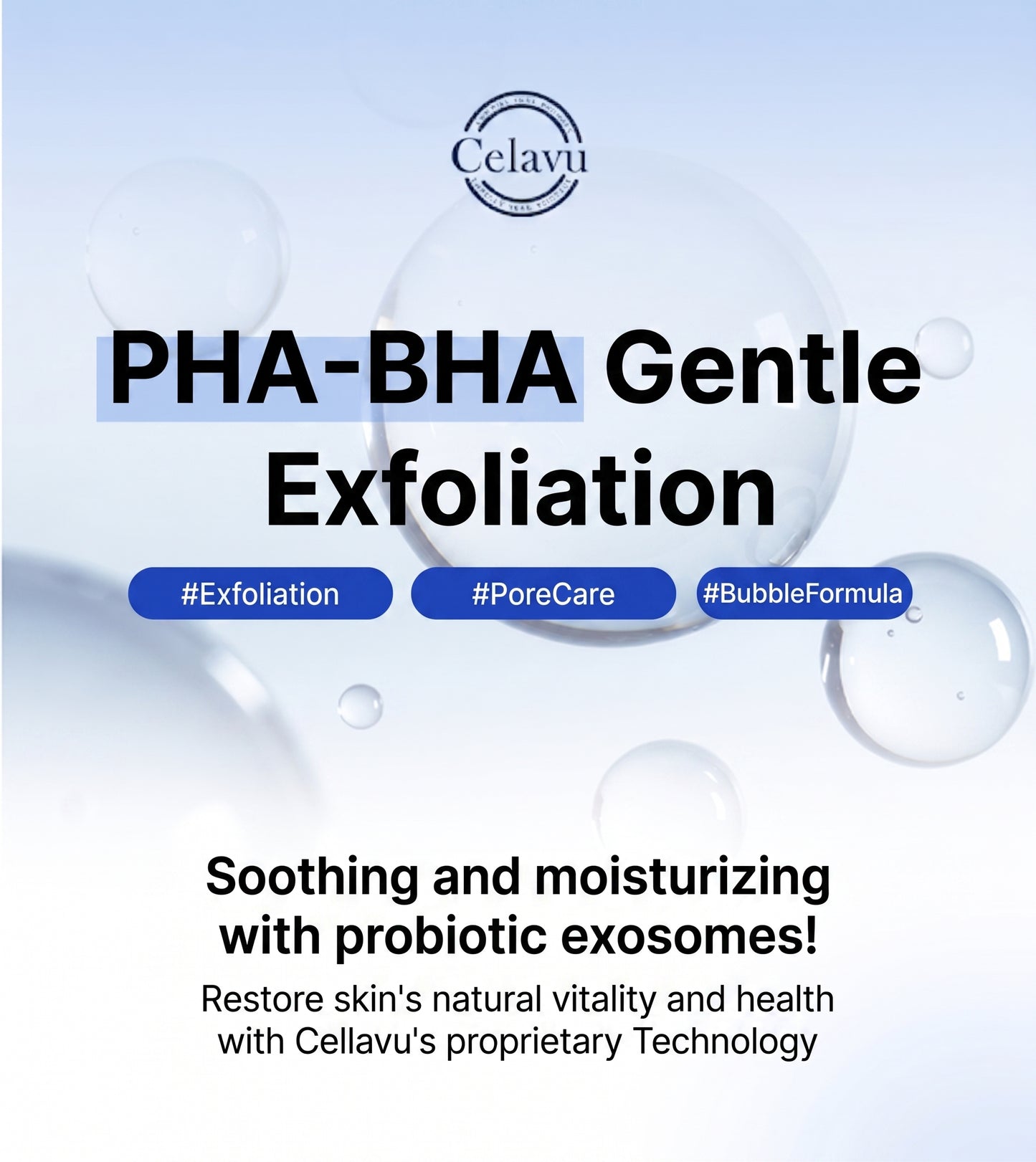 Celavu Lacto Peeling Bubble Toner - Gentle AHA BHA PHA Exfoliation & Deep Hydration