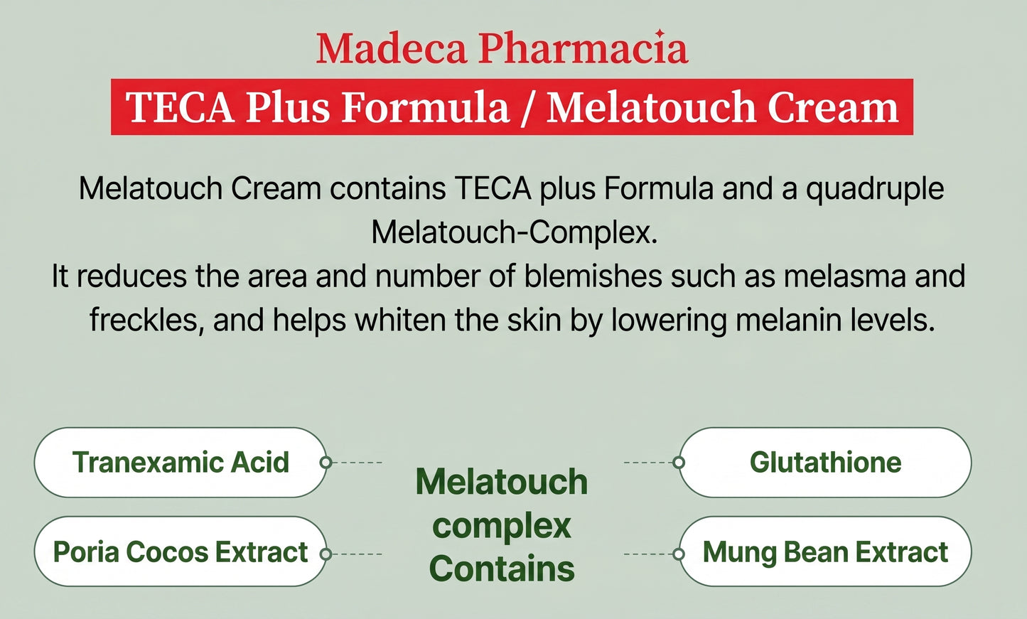 TECA Plus Formula Melatouch Cream (35ml) - Madeca Pharmacia